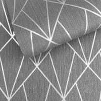 Muriva Indra Geometric Charcoal 154104 Wallpaper